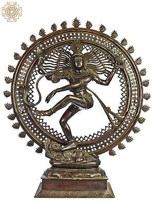 33" Large Size Lord Shiva As Nataraja In Brass | Handmade | Made In India