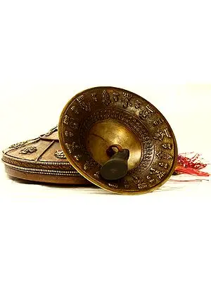 Tibetan Buddhist Monastery Cymbals with Case