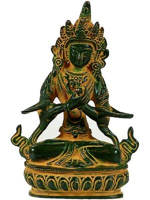 5" Brass Buddhist Deity Primordial Buddha Vajradhara Statue | Handmade | Made in India