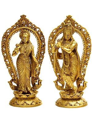 16" Radha Krishna In Brass | Handmade | Made In India
