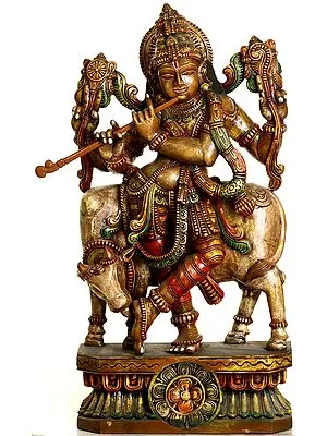 Krishna as Vishnu Blowing His Flute
