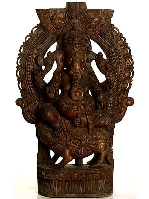 Four Armed Ganesha Seated on Rat