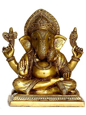 Lord Ganesha in Abhaya-Mudra