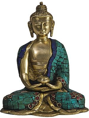 5" Brass Lord Buddha Statue in Dhyana Mudra | Handmade | Made in India