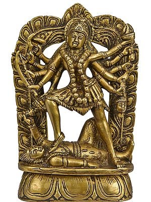 6" Mother Goddess Kali Brass Idol | Handmade | Made in India