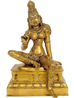 10" Parvati in Lalita Roop: Beauteous Aspect In Brass | Handmade | Made In India