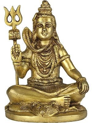 4" Mahayogi Shiva In Brass | Handmade | Made In India
