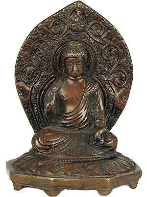 Lord Buddha Seated on Chowki in Abhaya Mudra