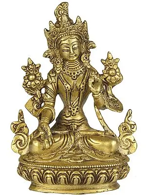 Tibetan Buddhist Goddess White Tara - Protects from Danger, Distress and Bestows a Long Life on Her Devotees