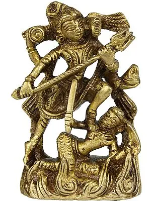 3" Andhakasuravadha Leela of Lord Shiva In Brass | Handmade | Made In India