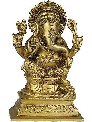Lord Ganesha Seated on Lotus