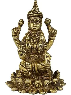 Goddess Lakshmi Seated on Lotus (Small Statue)