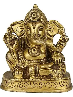 Lord Ganesha in Abhaya Mudra (Small Sculpture)