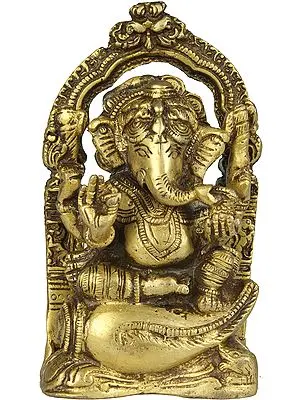 Lord Ganesha Seated on Conch