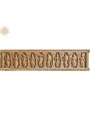 Dashavatara - Ten Incarnations of Lord Vishnu (From Left - Matshya, Kurma, Varaha, Narasimha, Vaman, Parashurama, Rama, Balarama, Krishna and Kalki)