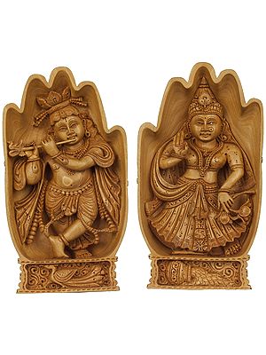 Radha Krishna (Carved in Hands)