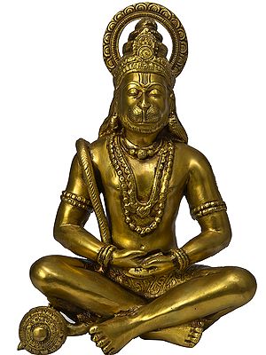 11" Lord Hanuman as Yogachara In Brass | Handmade | Made In India
