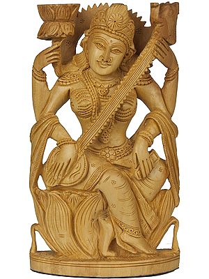 Goddess Saraswati Seated on Lotus