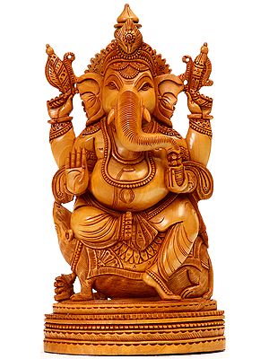 Lord Ganesha Seated Granting Abahya