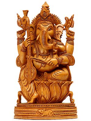 Lord Ganesha Playing a Musical Instrument