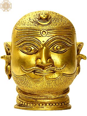 6" Lord Shiva as Bhairava (Head) In Brass | Handmade | Made In India