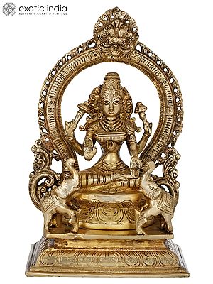 11" Lakshmi as Kamala Brass Idol | Handmade | Made In India