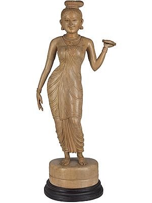 Carved Cedar Wood Statues from South India