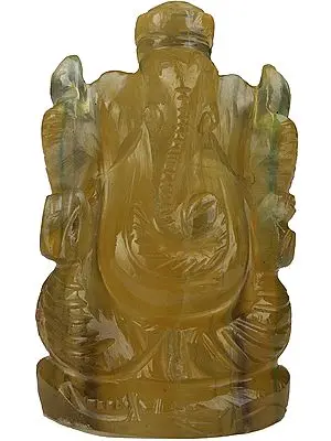 Lord Ganesha (Carved in Fluorite)