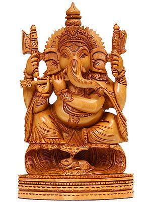 Lord Ganesha Playing on Flute