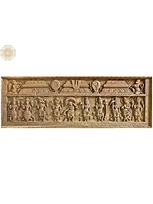 Dashavatara Panel (Ten Incarnations of Lord Vishnu - From the Left Matshya, Kurma, Varaha, Narasimha, Vaman, Parashurama, Rama, Balarama, Krishna and Kalki)
