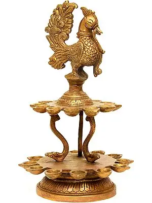 Two Layer Peacock Lamp