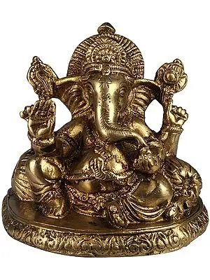 Lord Ganesha Granting Abhaya to Devotees