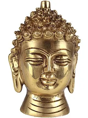 3" Lord Buddha Head In Brass | Handmade | Made In India