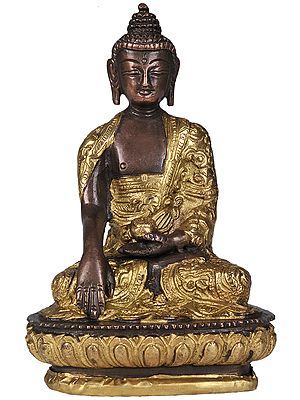 5" Lord Buddha in Bhumisparasha Mudra In Brass | Handmade | Made In India