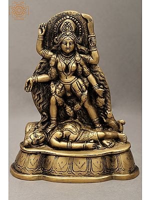 7" Mother Goddess Kali Idol In Brass | Handmade | Made In India