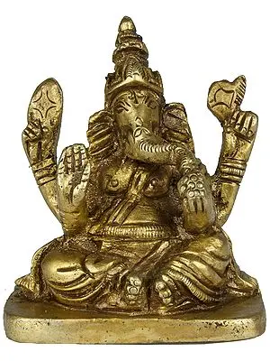 Lord Ganesha Granting Abhaya to His Devotees (Small Statue)
