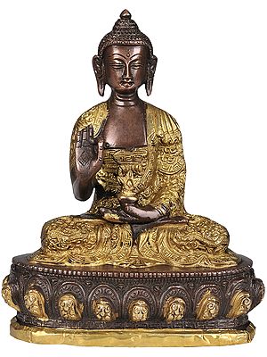 7" Lord Buddha is Interpreting His Dharma | Handmade Brass Statue | Made in India