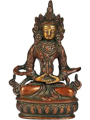 5" Amitabha Buddha Sculpture in Brass | Handmade | Made in India
