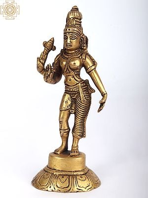 6" Ardhanarishvara Idol (Shiva-Shakti) in Brass | Handmade | Made in India