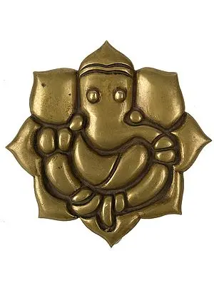4" Lord Ganesha (Wall Hanging Plate) In Brass | Handmade | Made In India