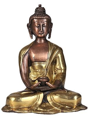 6" Meditating Buddha Statue in Brass | Handmade | Made in India
