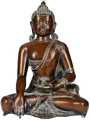11" Lord Buddha in Bhumisparsha Mudra In Brass | Handmade | Made In India