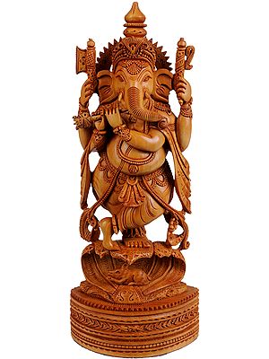 Lord Ganesha Playing on Flute