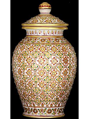 Marble Vase with Lid