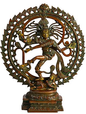 20" Nataraja in the Backdrop of Om (AUM) In Brass | Handmade | Made In India