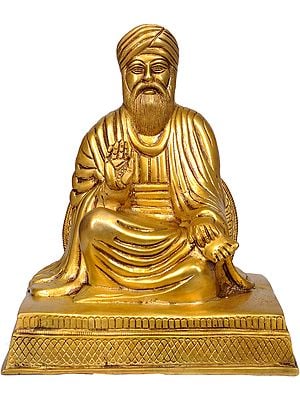11" Guru Nanak Ji In Brass | Handmade | Made In India