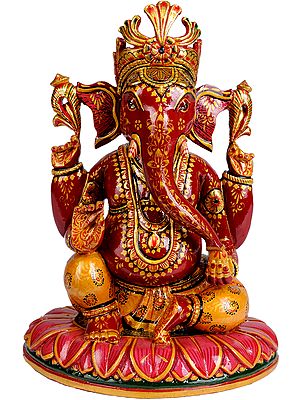 Lord Ganesha Seated on Lotus