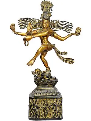 Rudra Tandava (Pedestal Decorated with Dancing Shiva and Parvati)