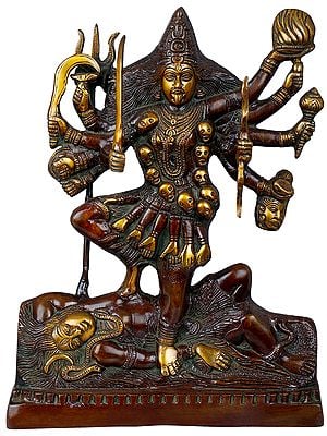 12" Goddess Kali Brass Statue | Handmade Brass Idols | Made in India