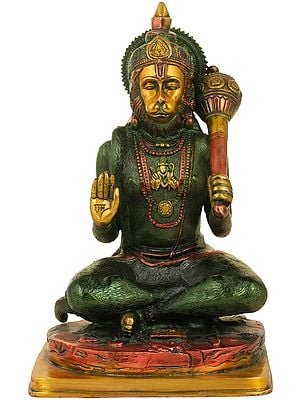 11" Lord Hanuman Brass Statue | Handmade | Made in India